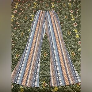 Shein Retro Patterned Bellbottom Pants